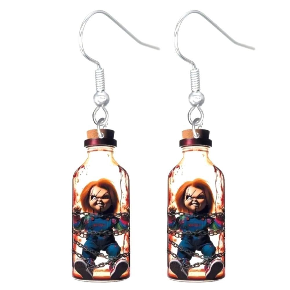 Adult 5d Chucky Horror Character Earrings